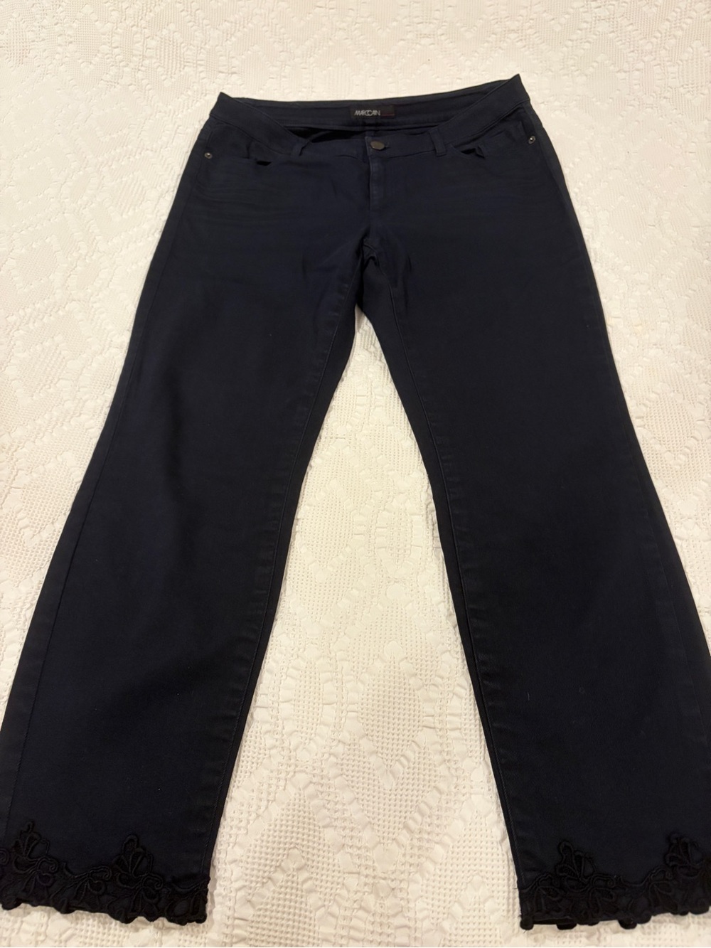 Marc Cain Midnight Blue Jeans with Embroidered Trim
